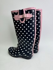Peter Storm Navy and White Spot Wellies Size 7
