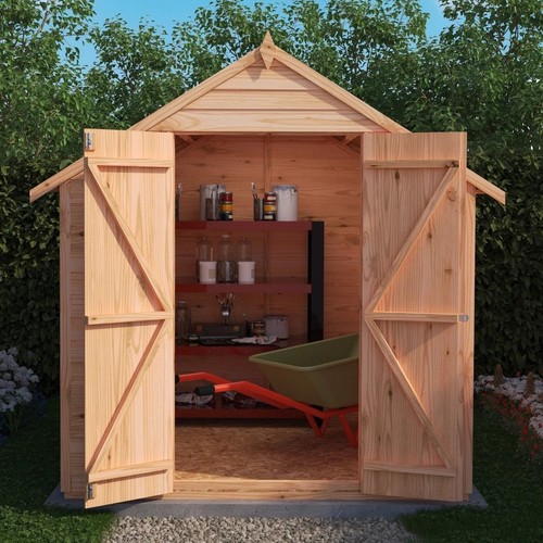 6x6 wooden garden shed double - wooden,