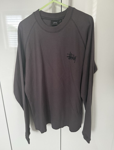 Stussy grey waffle knit logo - stussy, waffle-knit
