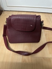 burgundy faux-crocodile