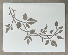 Tree branch leaves stencil