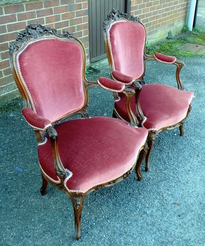 Pair antique french armchairs - pair,