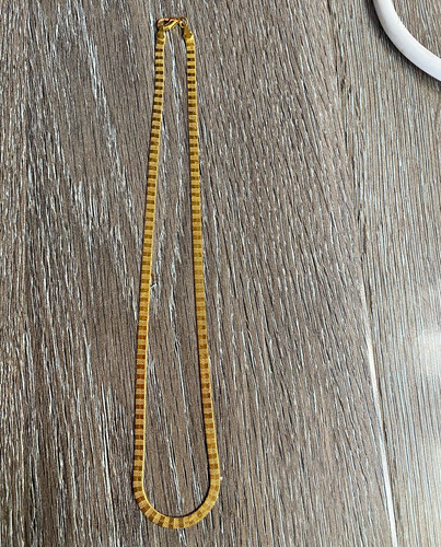 Gold tone metal herringbone - metal,