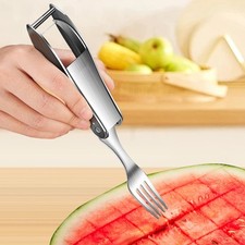 2 in 1 Watermelon Fork Slicer Fruit Cutting Fork for Restaurant Home Picnic