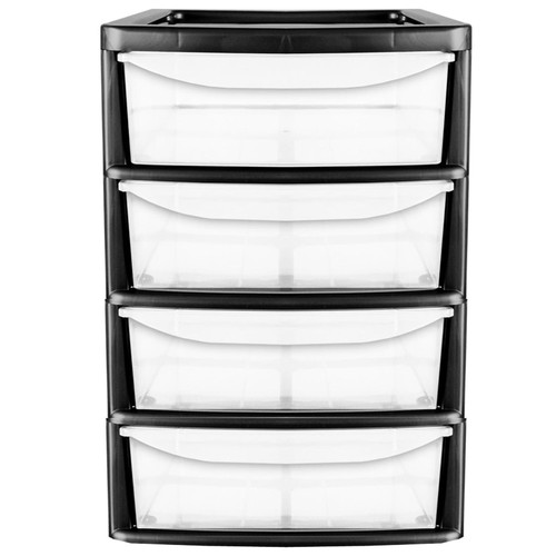 Black plastic drawer - a4, 4