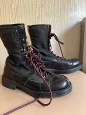 O.X.S BLACK MILITARY STYLE NYLON/ LEATHER BOOTS UK SIZE 5