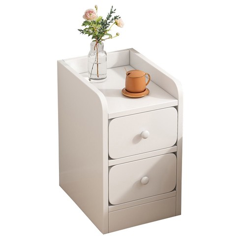 Narrow white bedside cabinet - narrow,