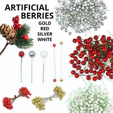 Artificial Berries - Faux Holly and Berry Stems - Christmas Wreaths, Garlands