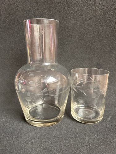 Bedside water carafe and glass - carafe,