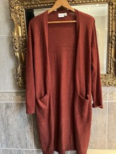 Vila Burnt Orange Longline Cardigan Size M