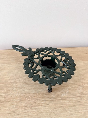 Green cast iron teapot - cast,