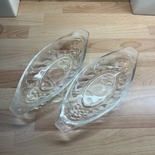 2 Vintage Glass Banana Split