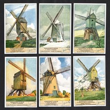 Windmills Cards Set 1942 Liebig Wind Power Mill Farming Flour Wheat Sail Moulin