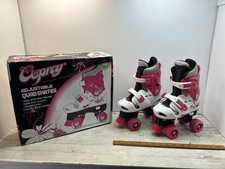 Osprey Adjustable Quad Skates White Purple Kids 13-3 Junior Wheels Free Postage