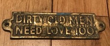 Brass Plaque. 'Dirty Old Men