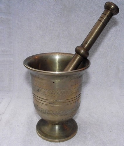 Vintage brass mortar - vintage, and