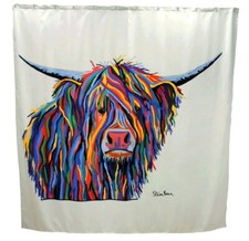 Croydex Angus McCoo Steven Brown Bathroom Shower Curtain - 1.8m x 1.8m
