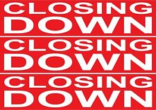 CLOSING DOWN POSTER x 3, Shop Window Sale Sign  | Sale Banner | Poster POS