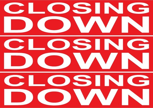Closing down poster shop - closing,