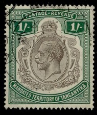 TANGANYIKA GV SG102, 1s green