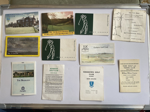 Vintage golf scorecards - scorecards, job
