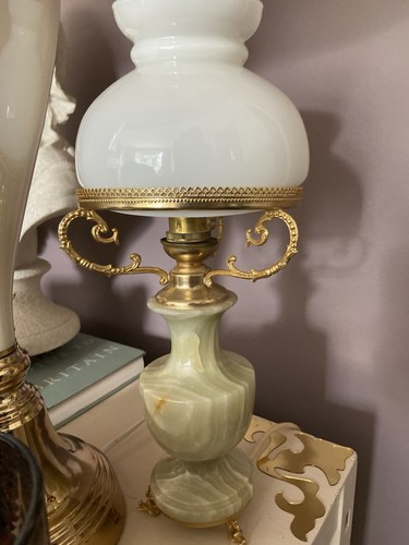 Vintage green onyx - &, brass