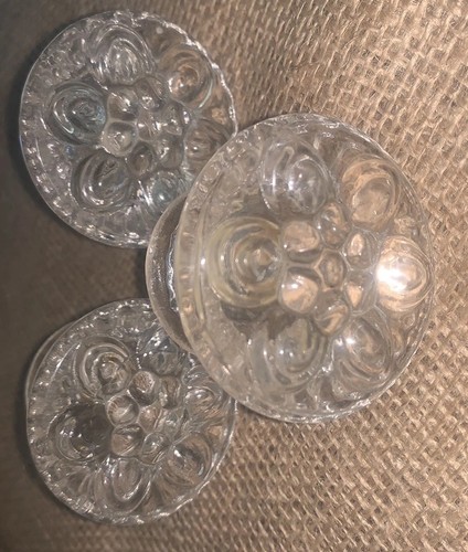 Vtg set clear glass flower - vtg,