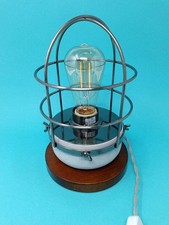 Lamp Lampshade Beaded Concrete And Wood Bird Cage Nautical Industrial Studio