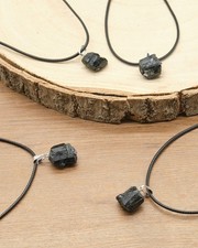 Raw Black Tourmaline Pendant