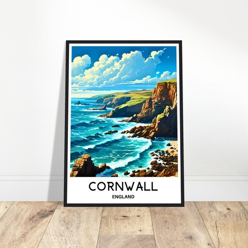 Cornwall travel poster - poster, print