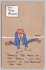 Comic Roller Skating Postcard by Spatz 'On The Rink' T. Hind 1909 London