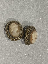 Cameo Design Clip On Earrings