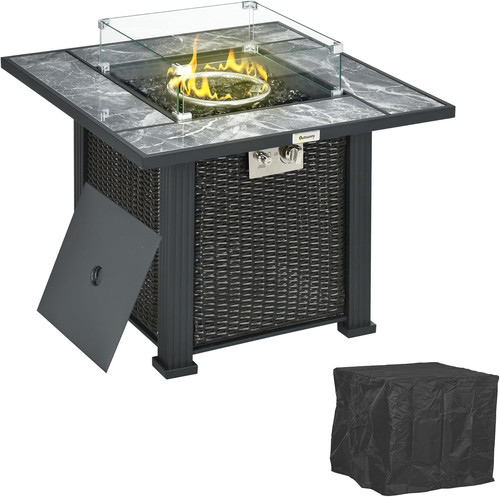 Outdoor rattan gas fire - outdoor,