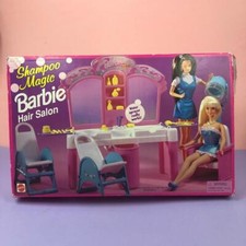 Vintage Barbie Doll Shampoo Magic Hair Hairdresser Salon Boxed Pink Playset 90s