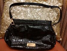 Nine West Faux Mock Croc Black Handbag. Quirky Shoulder Strap. New Without Tags