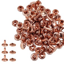 100pcs Double Cap Tubular Rivets Brass for DIY Leather Crafts bags Jacket Repair