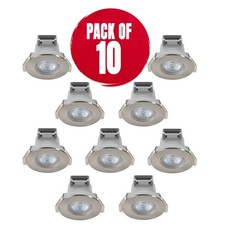 LAP Downlights LED Variable White Round Plastic Brushed Nickel Dimmable 10 Pack
