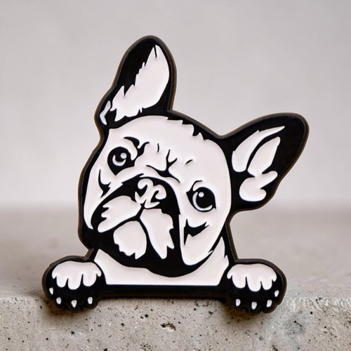 Bull terrier enamel white pin - bull,