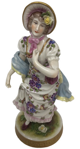 Antique german porcelain lady - antique,