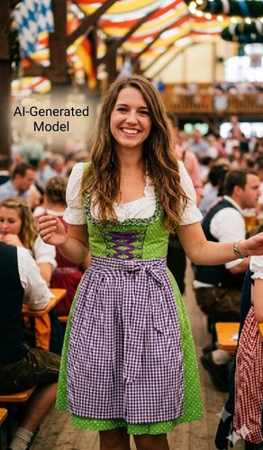Green purple polka dot dress - green,