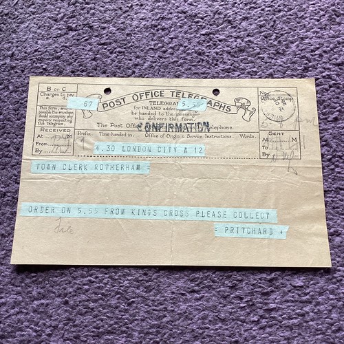 Post office telegraph form - post,