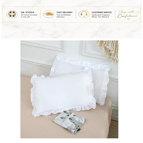 Ruffled white pillow - ruffled, shams