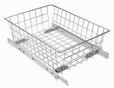 GTV Pull Out Wire Basket Drawer with Roller Runners - Wardrobe Storage Organi...