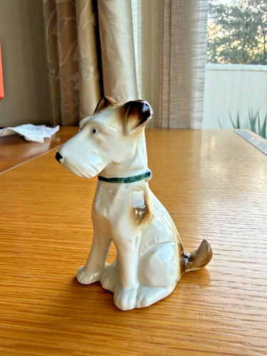 Vintage seated schnauzer - vintage, fox