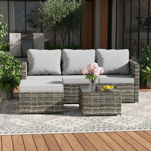 Garden rattan furniture set - garden,