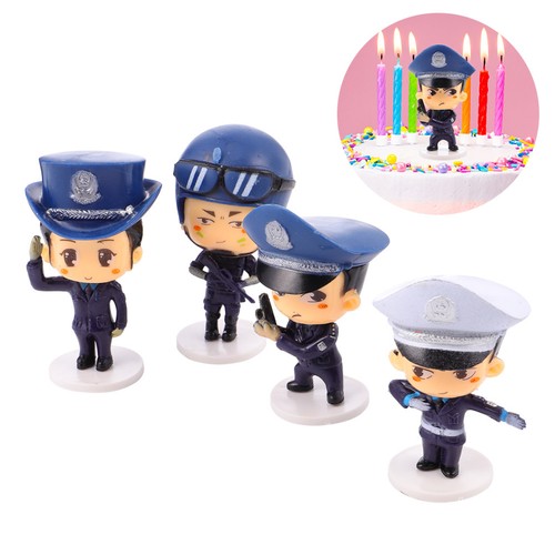 4pcs police figurine - 4pcs,