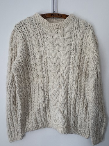 Hand knitted aran - aran, wool