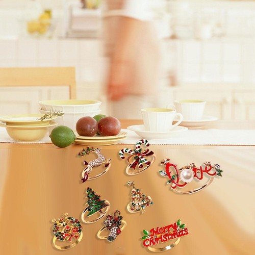 8pcs christmas napkin rings - christmas,