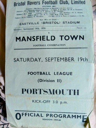 Football programme bristol - football,