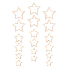 18 Pcs Wooden Star Hoop for